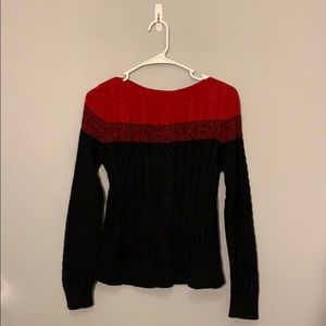 Chaps Red and Black Cardigan